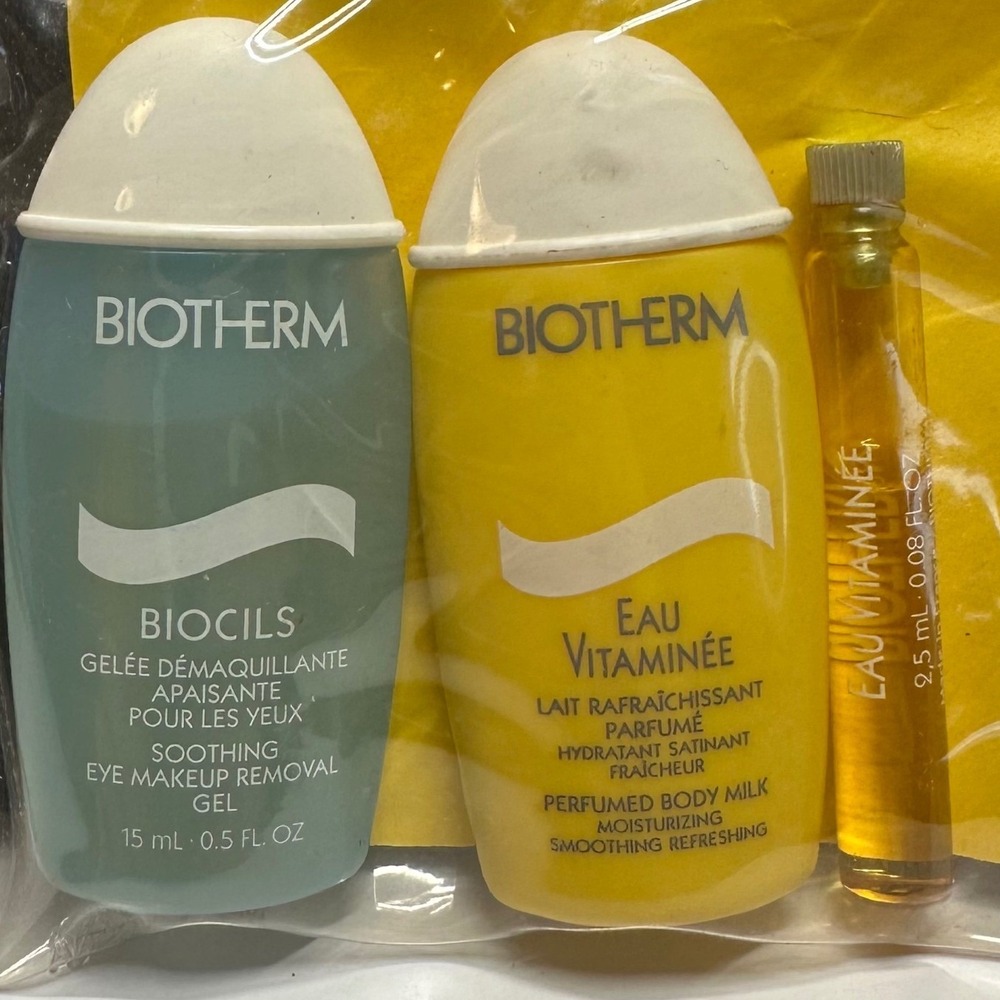 Vintage Biotherm Travel Toiletry Lot Eau Vitaminée Biocils Mini Set‎ NOS